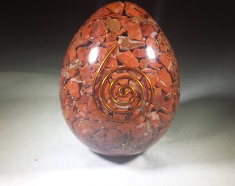 Large (70-75mm) RED JASPER Orgone Gemstone Egg