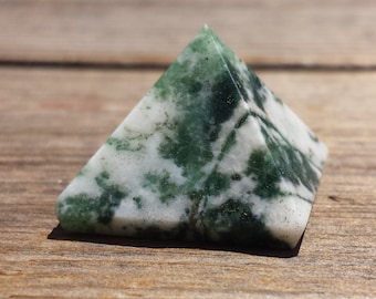 TREE AGATE natural small gemstone crystal pyramid 20-22