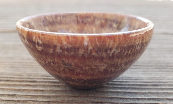 ARAGONITE  BOWL Natural Stone Hand Carved Gemstone Bowl [47]