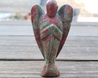 3" UNAKITE ANGEL Natural Handcarved Stone Gemstone