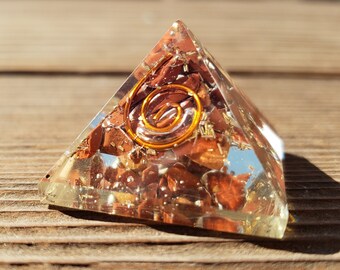 Small (25-30mm) RED JASPER COIL Orgone Gemstone Pyramid Small Pyramid Orgone