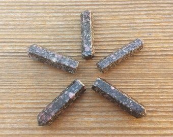 NATURAL GARNET In TOURMALINE Single Terminated Gemstone Crystal Pencil Point (One)