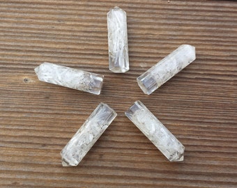 SELENITE ORGONE Single Terminated Gemstone Crystal Pencil Point (One)