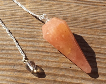PEACH AVENTURINE Natural Stone Gemstone Faceted Pendulum