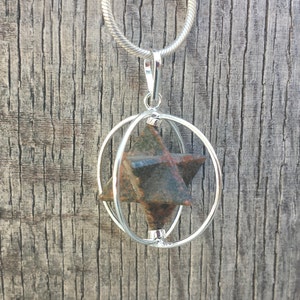 Natural UNAKITE  Merkaba Pendant Gemstone Merkaba Spinning Star Pendant