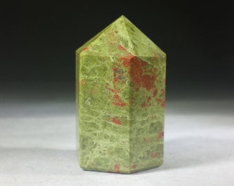 NATURAL UNAKITE Carved Faceted Point Gemstone Crystal  Point