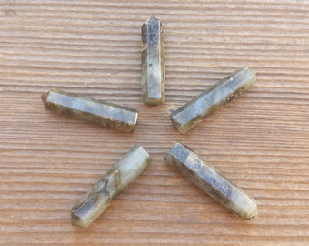 NATURAL LABRADORITE Single Terminated Gemstone Crystal Pencil Point (One)
