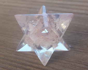 ORGONE ROSE QUARTZ Gemstone Merkaba Star Orgone