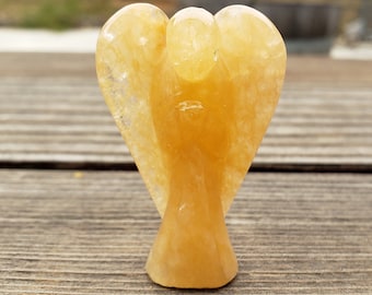 2" GOLDEN QUARTZ ANGEL Natural Handcarved Stone Gemstone