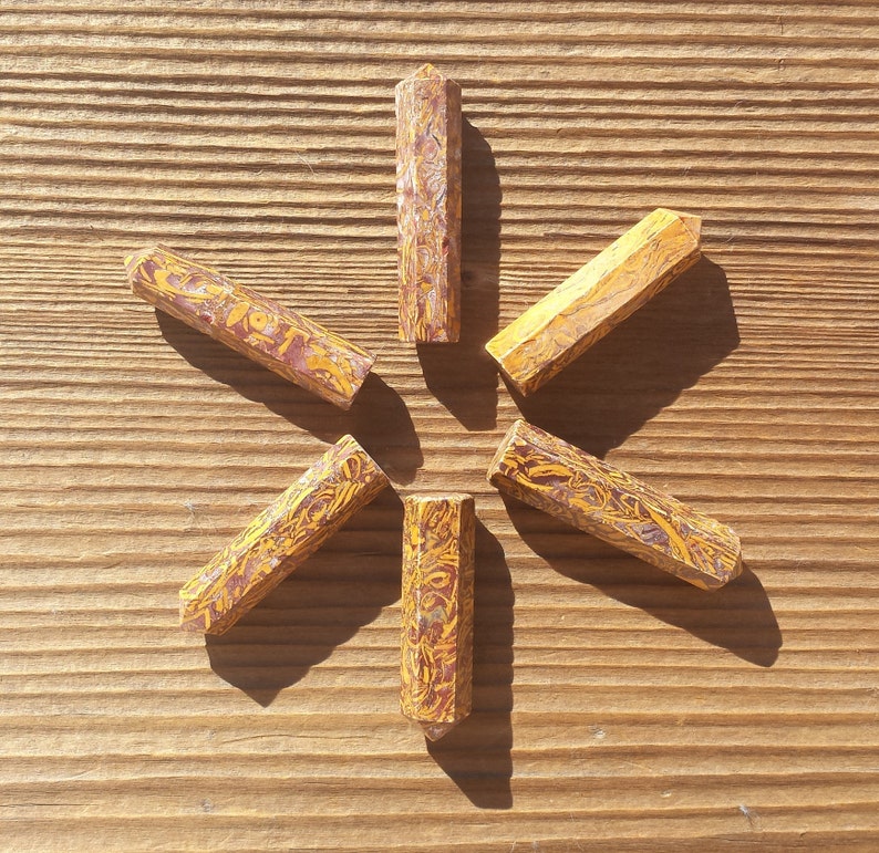 NATURAL CALLIGRAPHY STONE Single Terminated Gemstone Crystal Pencil ...
