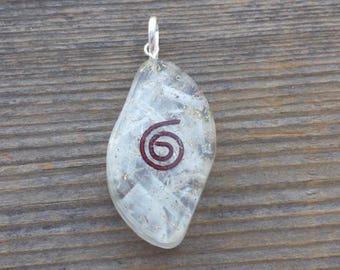 ORGONE SELENITE Gemstone Eye Shaped Pendant Orgone (One)