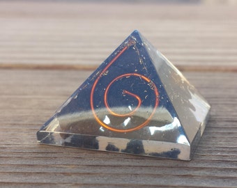Small (25-30mm) HEMATITE COIL Orgone Gemstone Pyramid Small Pyramid Orgone