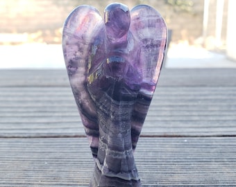 3" FLUORITE ANGEL Natural Handcarved Stone Gemstone