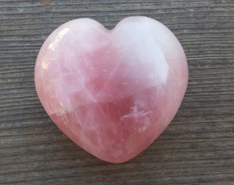 Large NATURAL ROSE QUARTZ Gemstone Puffy Heart 60-70mm