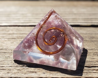 Small (25-30mm) LEPIDOLITE COIL Orgone Gemstone Pyramid Small Pyramid Orgone