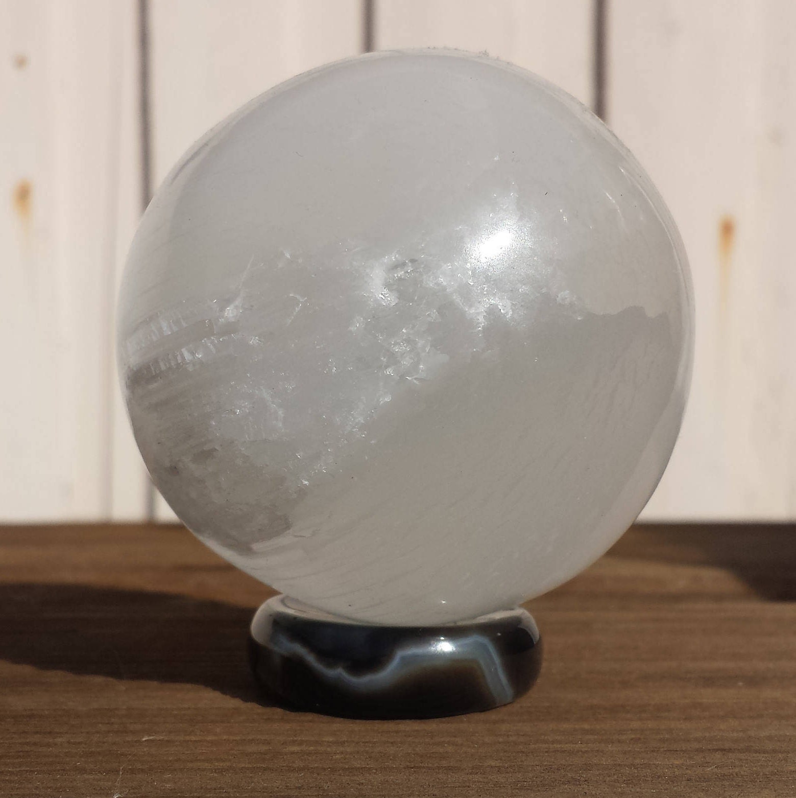 ONYX Sphere Stand Natural Stone Hand Carved Gemstone Sphere Stand