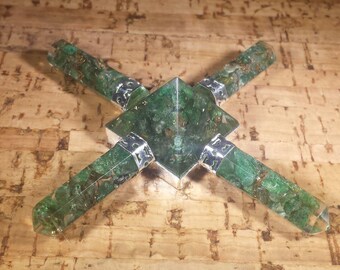 JADE ORGONE 4 Point Gemstone Energy Generator