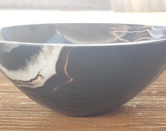 SOLOMON AGATE BOWL Natural Stone Hand Carved Gemstone Bowl [39]