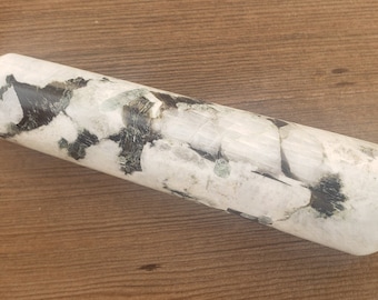 RAINBOW MOONSTONE Smooth Gemstone Wand Stone Crystal Wand [33]