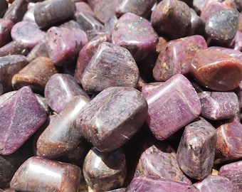 SIX (6) RUBY TUMBLED Stones Medium/Large Natural Tumble Stones