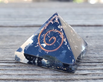 Small (25-30mm) BLACK TOURMALINE COIL Orgone Gemstone Pyramid Small Pyramid Orgone