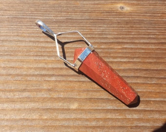 Natural RED JASPER Crystal D - Point Pendant Gemstone