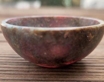 RUBY in KYANITE  BOWL Natural Stone Hand Carved Gemstone Bowl [79]