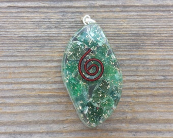 ORGONE JADE Gemstone Eye Shaped Pendant Orgone (One)