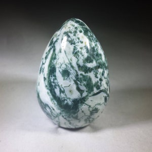 TREE AGATE EGG Natural Stone Hand Carved Gemstone Egg
