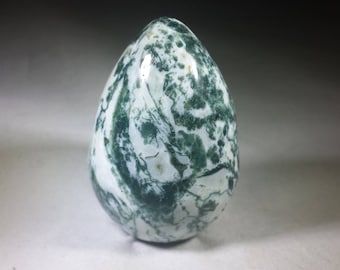 TREE AGATE EGG Natural Stone Hand Carved Gemstone Egg