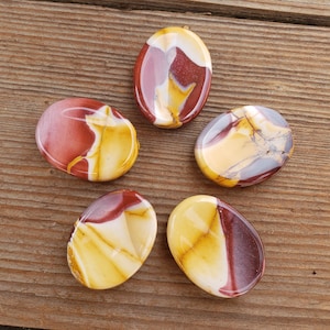 MOOKAITE JASPER Worry Stone Natural Stone Hand Carved Gemstone Worry Stone