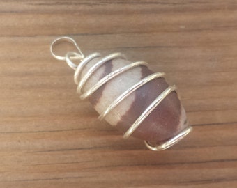 SHIVA LINGAM Wire Wrapped Twist Sacred Stone PENDANT