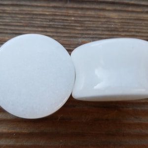 Pair of Real WHITE AGATE Flat Plugs Gauges Body Jewelry Double Flared - Pick Size