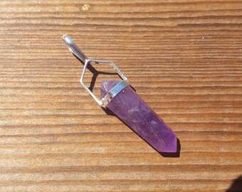 Natural AMETHYST Crystal D - Point Pendant Gemstone