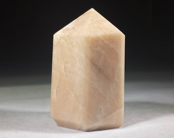 NATURAL MOONSTONE Carved Faceted Point Gemstone Crystal  Point