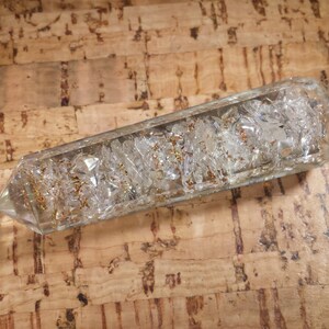 ORGONE CLEAR QUARTZ Faceted Gemstone Massage Wand Stone Crystal Wand image 3