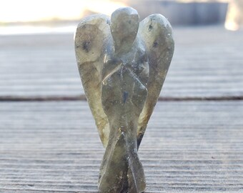 1" LABRADORITE ANGEL Natural Handcarved Stone Gemstone