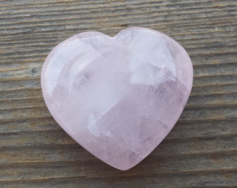 NATURAL ROSE QUARTZ Gemstone Puffy Heart 30-35mm