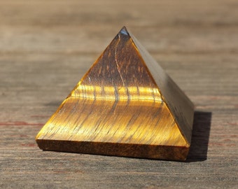TIGER EYE natural Medium gemstone crystal pyramid 27-30mm