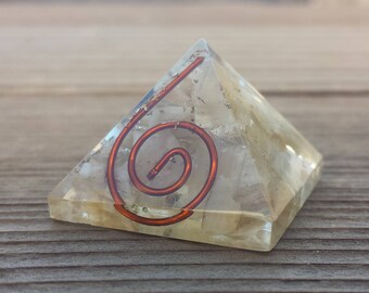 Small (25-30mm) MOONSTONE COIL Orgone Gemstone Pyramid Small Pyramid Orgone