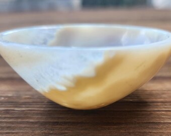 GREY AGATE BOWL Natural Stone Hand Carved Gemstone [15]