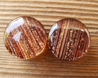 Pair of RED SAND GLASS Plugs Gauges Body Jewelry Double Flared - Pick Size