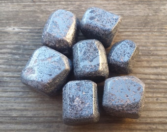 SIX (6) HEMATITE Tumbled Stones Medium/Large Natural Tumble Stones