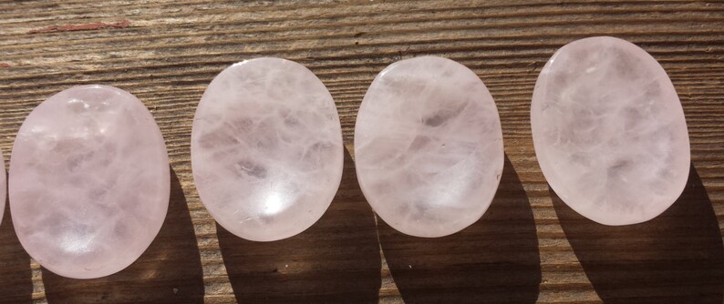 ROSE QUARTZ Worry Stone Natural Stone Hand Carved Gemstone Worry Stone image 5