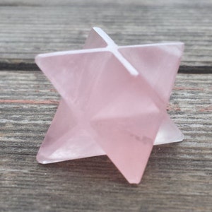 EDELSTEIN MERKABA STERN natürliche Rosenquarz (One)