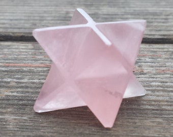 GEMSTONE MERKABA STAR Natural Rose Quartz(One)