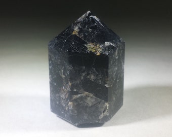 NATURAL BLACK TOURMALINE Carved Faceted Point Gemstone Crystal Point