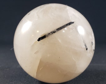 LARGE TOURMALATED QUARTZ Sphere Natural Stone Hand Carved Gemstone Sphere 54mm [60]