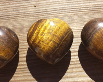 NATURAL TIGER EYE Gemstone Puffy Heart 40-45mm