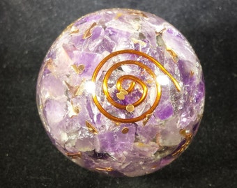 Medium (40-50mm) AMETHYST Orgone Gemstone Sphere Orgone Sphere